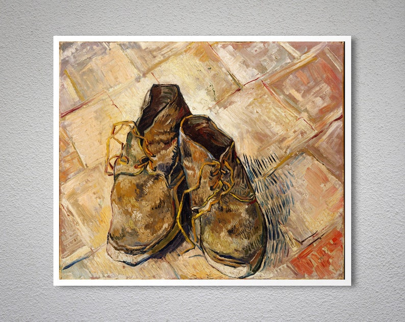 Sticker or Canvas Print Gift Idea Wall Decor Shoes by Vincent Van Gogh Fine Art Print Poster Paper