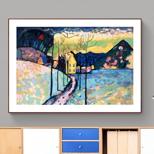 Paesaggio invernale di Wassily Kandinsky Fine Art Print - Carta per poster o stampa su tela / Idea regalo / Decorazione da parete
