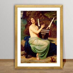 The Siren by Sir Edward John Poynter Fine Art Print - Figurative Art / Gifts for Music Lovers / Musician Wall Decor