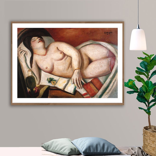 Slapende vrouw door Max Beckman Fine Art Print - Poster Papier, Canvas Print / Cadeau Idee / Muur Decor