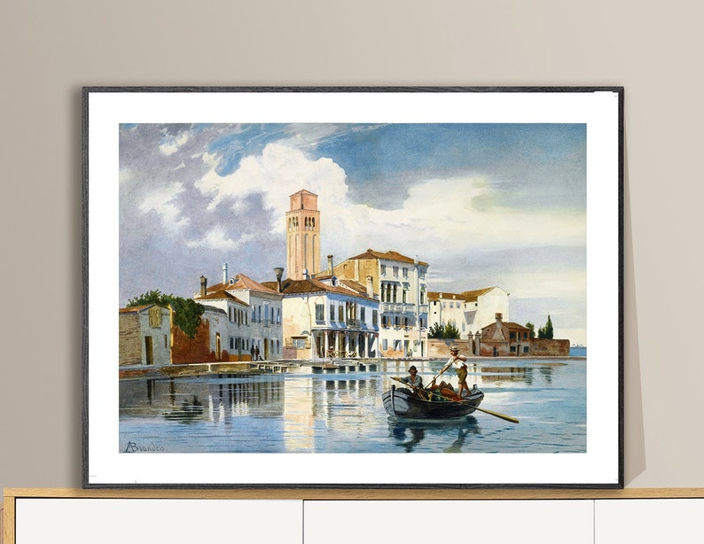 Murano, Italy by Antonietta Brandeis Fine Art Print Cityscape Artwork, Nautical Painting, Wall Decor image 1