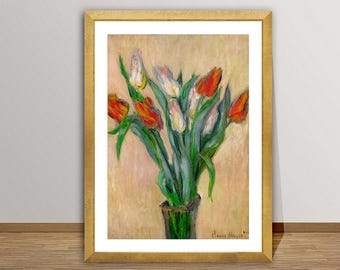 Claude Monet Tulpen Print: Impressionistische Botanische Kunst