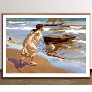 La hora del baño de Joaquín Sorolla y Bastida Impresión de Bellas Artes - Arte Náutico / Idea de Regalo / Decoración de Pared