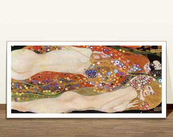 Water Serpents by Gustav Klimt Fine Art Print - Mythological Art, Art Nouveau Art, Gift Ideas, Wall Decor