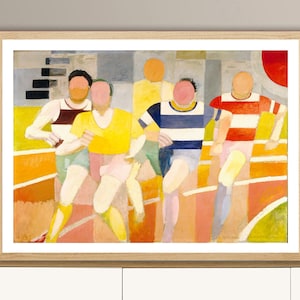 Les Coureurs by Robert Delaunay Fine Art Print, Divisionist Artwork, Cubist Painting, Abstract Wall Décor