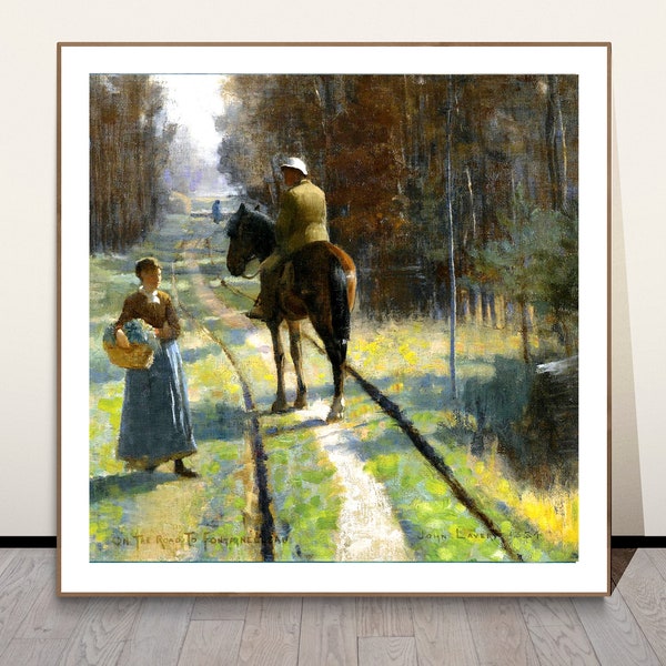 On the Road Fountainbleau John Lavery  Fine Art Print - Poster Paper or Canvas Print / Gift Idea / Wall Decor