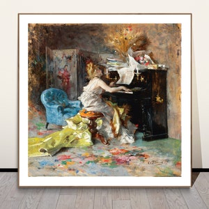 Woman at a Piano by Giovanni Boldini Fine Art Print - Poster Paper or Canvas Print / Gift Idea / Wall Decor