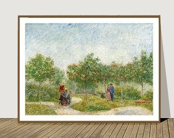 ゴッホの庭の版画：求愛するカップル、印象派の芸術 - Etsy 日本