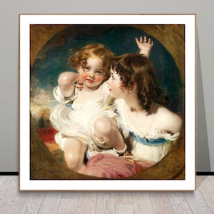 Calmady Children de Thomas Lawrence, Impresión de bellas artes, Cartel clásico, Decoración de pared romántica, Pintura para niños, Arte de pared figurativo, Bellas artes