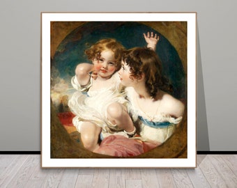 Calmady Children by Thomas Lawrence, Fine Art Print, Classical Poster, Romantic Wall Décor, Kids Painting, Figurative Wall Art, Fine Art