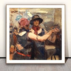 Women Dancing at a Cafe by Isaac Israels Fine Art Print - Dancers Painting / Gift Idea / Wall Decor