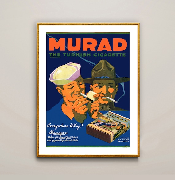 Murad Turkish Cigarette Vintage Poster, Advertising Print