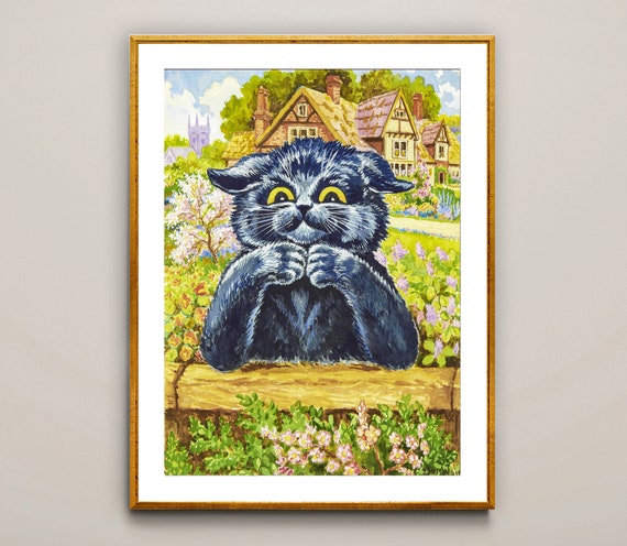 Sewing Cat by Louis Wain - Sewing - Posters and Art Prints