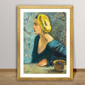 Self Portrait  by Amrita Sher-Gil Fine Art Print - Figurative Art / Gift Idea / Wall Art