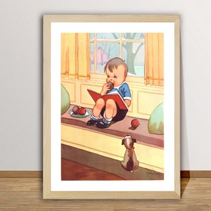 Little Girl Original Painting,kidcore Original Wall Art. Cupcake