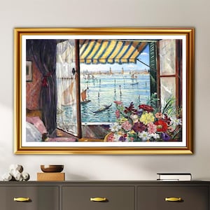 From a Venetian Window by Christopher Richard Wynne Nevinson, Fine Art Print, Seascape Poster, Colorful Wall Décor, Modern Artwork