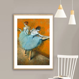 Two Dancers at the Barre by Edgar Degas Fine Art Print - Dancers Poster / Wall Decor / Gift Idea