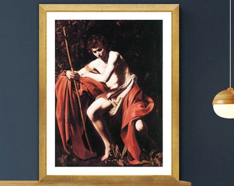 Plakat artystyczny Caravaggio „Święty Jan Chrzciciel”: barokowe dzieło sztuki religijnej