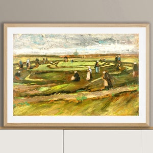 Women Mending Nets in the Dunes by Vincent Van Gogh Fine Art Print Landscape Poster, Gift Idea, Wall Decor image 2