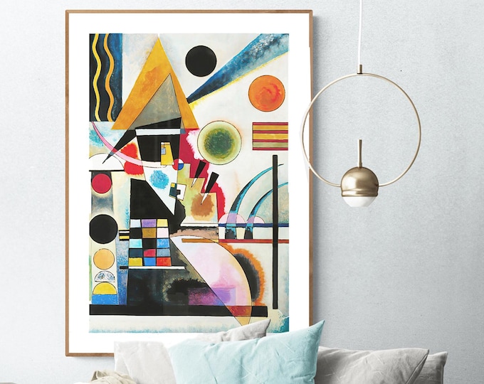Featured listing image: Kandinsky 'Swinging' Fine Art Print: Modern Abstract Painting