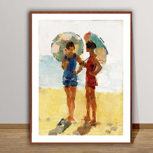 At the Beach Viareggio by Isaac Israels Fine Art Print -  Nautical Print / Gift Idea / Wall Decor