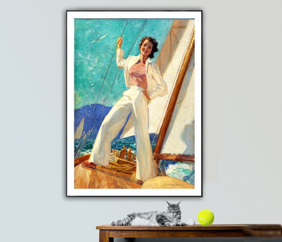 Mcclelland Barclay Sailing Art Print: Vintage Nautical Wall Decor