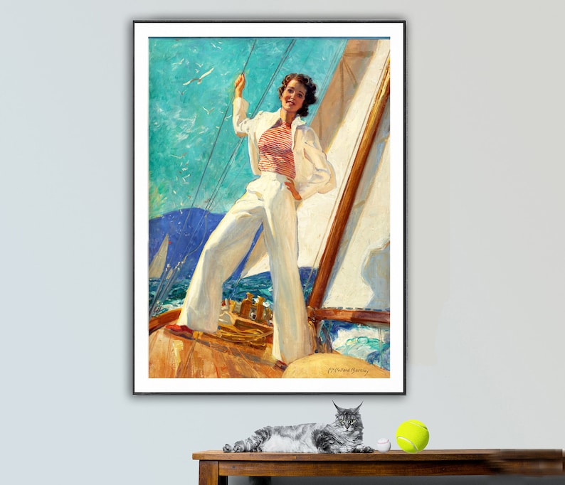 Mcclelland Barclay Sailing Art Print: vintage nautisch muurdecor afbeelding 1