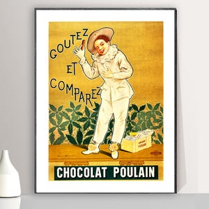 Chocolat Poulain de Firmin Bouisset Vintage Food&Drink Poster - Decoración de la pared del café, decoración de la cocina / idea de regalo
