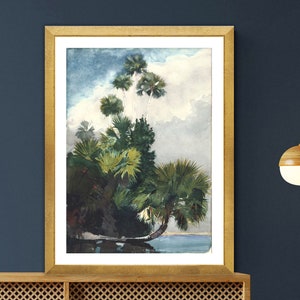 The Palm Trees, Florida di Winslow Homer Fine Art Print - Carta per poster o stampa su tela / Idea regalo / Decorazione da parete