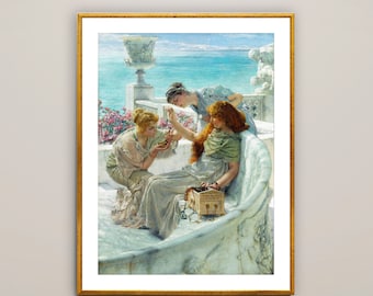 Fortune's Favourites by Sir Lawrence Alma Tadema, Fine Art Print, Academic Artwork, Figurative Poster, Ancient Greek Art, Romantic Décor