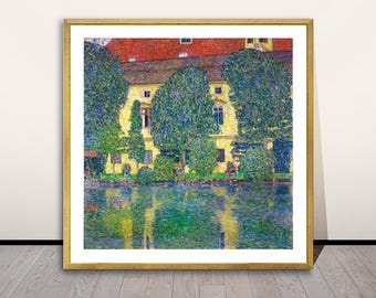 Gustav Klimt Schloss Kammer Am Attersee Print: Landscape Painting