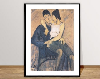 Two Lovers by Otto Mueller Fine Art Print - Love Scene Painting