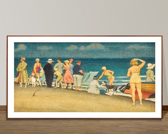 The Trippers by Joseph Edward Southall Fine Art Print - Poster Paper or Canvas Print / Coastal Artwork