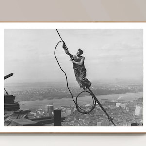 Trabajador Empire State Building Fotografía por Lewis W. Hine Vintage Poster - Papel de póster o impresión de lienzo / Idea de regalo