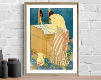 Mary Cassatt Woman Bathing Art Print: La Toilette, Bathroom Wall Decor