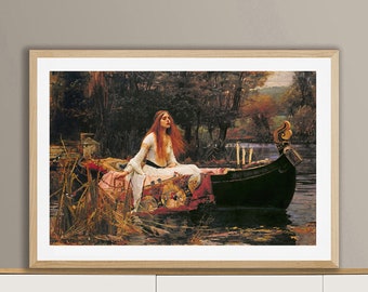 The Lady of Shalott by John William Waterhouse, Fine Art Poster, Academic Wall Décor, Pre-raphaelite Print, Woman Painting