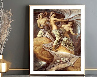 Elihu Vedder Art Print: The Fates Gathering in the Stars