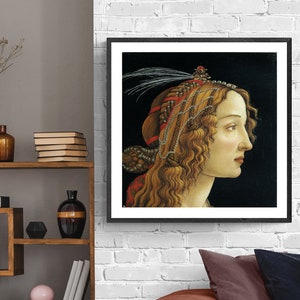 Portrat Einer Jungen Frau (dettaglio) di Sandro Botticelli Fine Art Print - Carta per poster o stampa su tela / Idea regalo / Decorazione murale