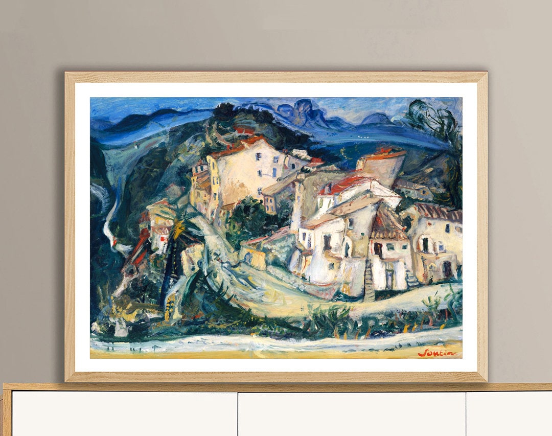 View of Cagnes by Chaim Soutine Fine Art Print -  Poster Paper or Canvas Print / Gift Idea / Wall Decor