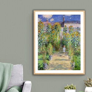The Garden at Vetheuil  by Claude Monet Fine Art Print - Poster Paper or Canvas Print / Gift Idea / Wall Decor