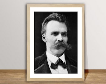 Friedrich Nietzsche Portrait Print: Vintage German Philosopher Wall Decor