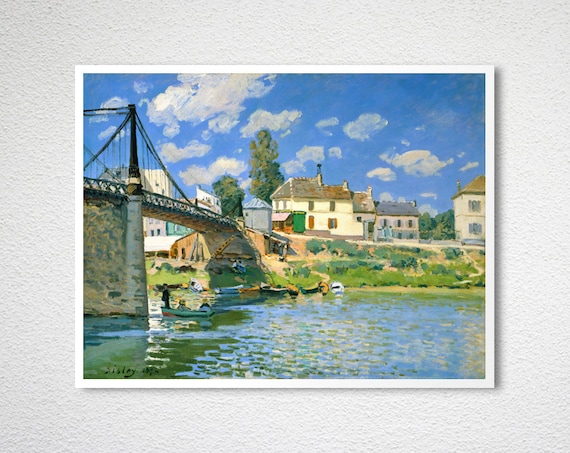 Alfred Sisley、シャンパーニュ近く、希少画集画、新品高級額 Snow at Louveciennes Art Print - Alfred Sisley Winter Art Prints