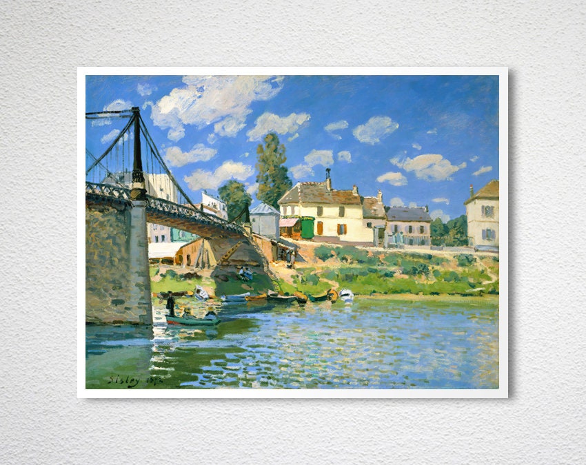 Alfred Sisley Art poster シスレー boats-of-the-seine-poster-or-