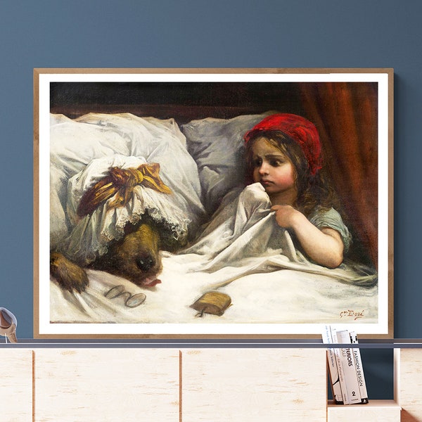 Le Petit Chaperon Rouge by Gustave Dore Fine Art Print - Kids Room Poster, Figurative Print / Gift Idea / Wall Decor