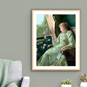 Symphonie en Vert por Alfred Stevens Impressão de belas artes - Papel de pôster ou impressão em tela / Idéia de presente / Decoração de parede