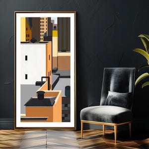 In Manhattan Mosaic by George Copeland Ault Fine Art Print  - Cityscape Modern Art / Gift Idea / Wall Decor