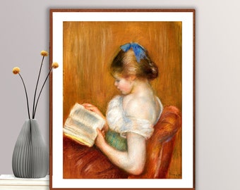 Renoir Print: Young Woman Reading, Impressionist Art