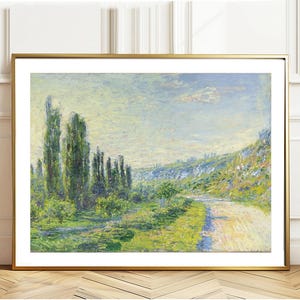 La Route de Vetheuil de Claude Monet, impresión artística: pintura de paisaje, idea de regalo, decoración de pared