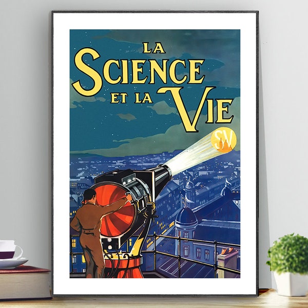 La Science et La Vie Vintage Science Poster  - Poster Paper or Canvas Print / Gift Idea / Wall Decor