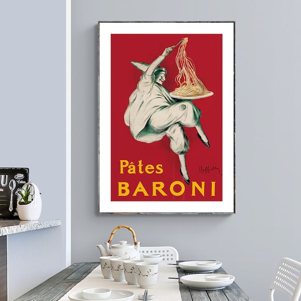 Pates Baroni Vintage Food&Drink Poster by Leonetto Cappiello - Poster Paper or Canvas Print / Gift Idea / Wall Decor